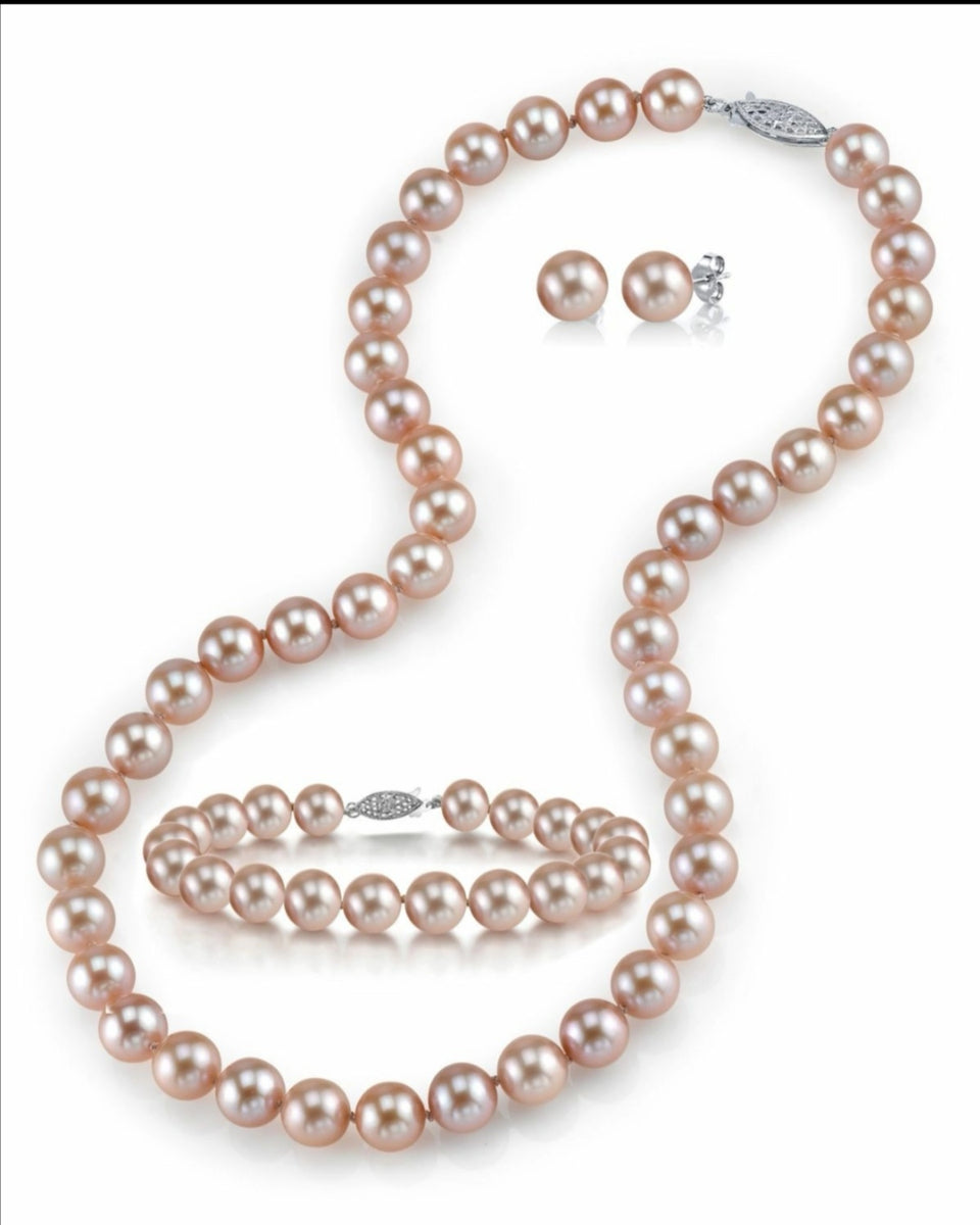Classic Pearl Necklace &Bracelete Set 7-8mm – Angel the Pearl Girl