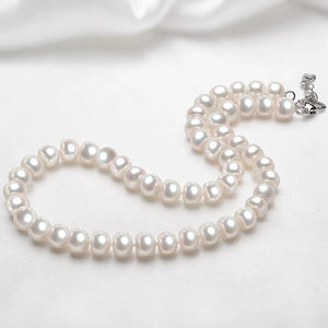 Semi Round White Pearl Necklace - Angel the Pearl Girl