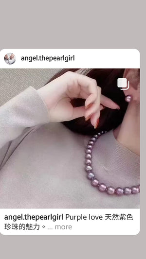 Purple Pearl Earring Stud - Angel the Pearl Girl