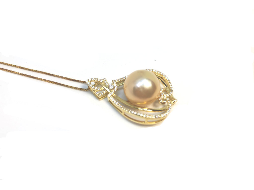 Gold/ Champagne Pearl Pendant - Angel the Pearl Girl