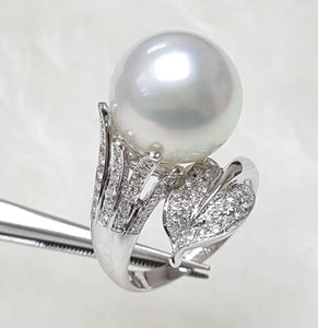 Southsea Pearl diamond ring 14mm - Angel the Pearl Girl