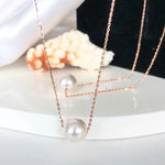 18K Floating Style Pearl Necklace - Angel the Pearl Girl