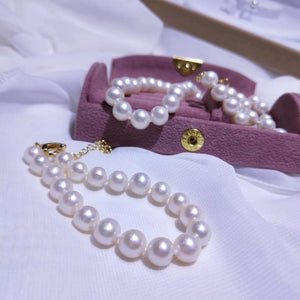 Classic Pearl Set 8-9mm (Necklace+Bracelete+Earring) for Mother's Day - Angel the Pearl Girl