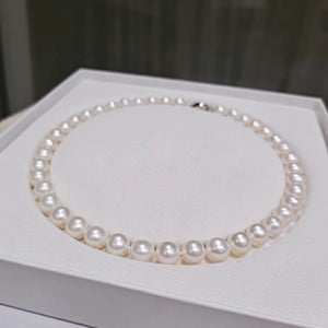 Classic Pearl Necklace Set for Mums (9-10mm Necklace +Earring) - Angel the Pearl Girl