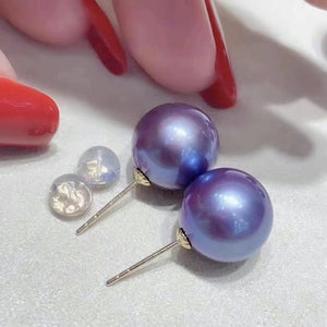 Purple Pearl Earring Stud - Angel the Pearl Girl