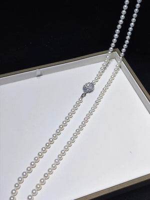 Freshwater Pearl and Pave Crystal Pendant Necklace with 925 Sterling S –  Kyoto Pearl