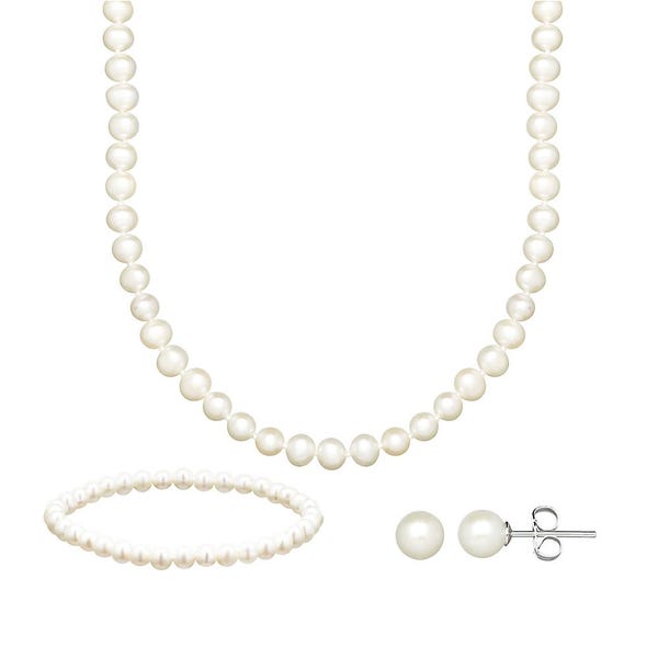 Classic Pearl Necklace Set 7-8mm - Angel the Pearl Girl
